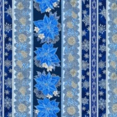 Robert Kaufman Holiday Flourish 15 - Bordüre blau