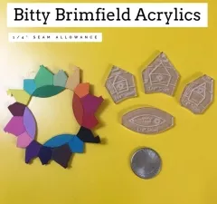 Acrylschablonenset zum Block Bitty Brimfield Awakening (4-teilig) ohne Kern, Durchmesser ca 8,7 cm