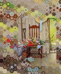 Stoffpaket: 7 Panels Spring Time Flowers von Four Seasons by David Textiles
