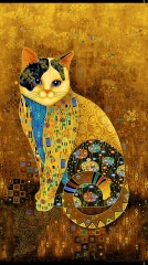 Paneel Golden bejeweled Cat von Timeless Treasures