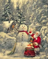 Paneel Frostys magic Hat a nostalgic christmas, 36 inch